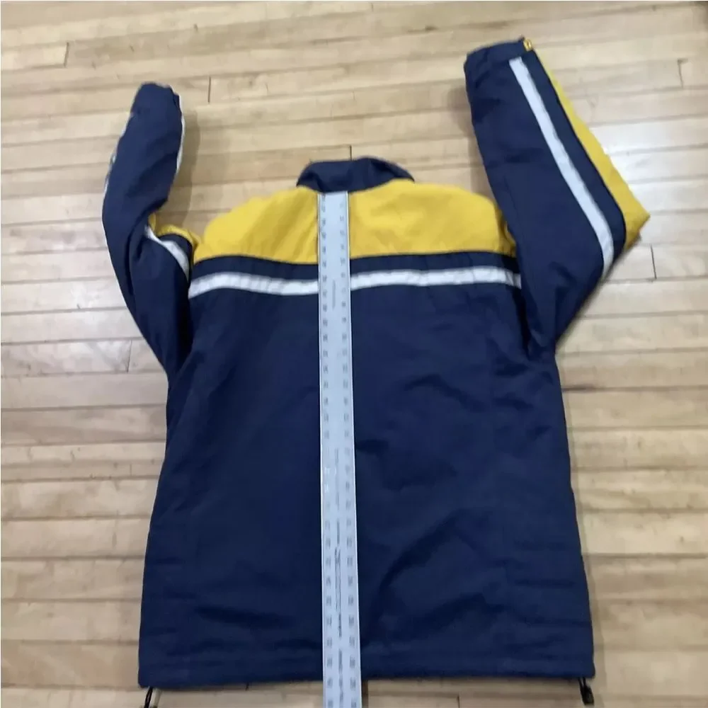 TOMMY HILFIGER Y2k Puffer Jacket Men XL Vintage Yellow Blue Heavy Snow Gorpcore